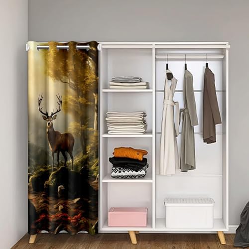 Feelyou Deer Door Curtain 42x80 Room Darkening Privacy Panel