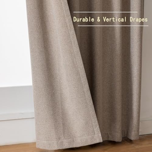 100 Blackout Linen Curtains 96 Inch Long 2 Panels