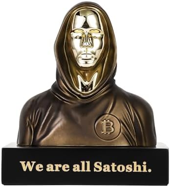Handmade 4 BTC Satoshi Nakamoto Sculpture Resin Statue