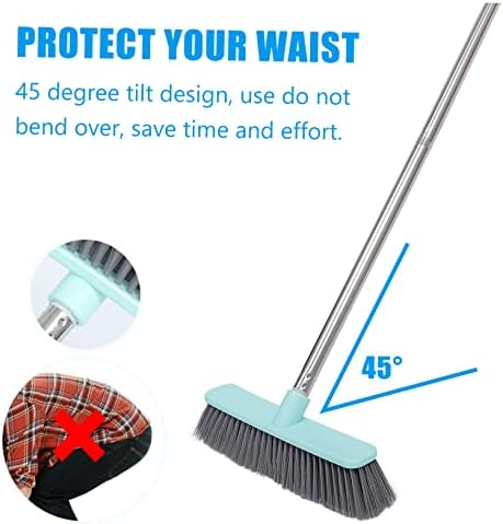 HOUDERCO Long Handle Floor Cleaning Brush with Soft Bristles