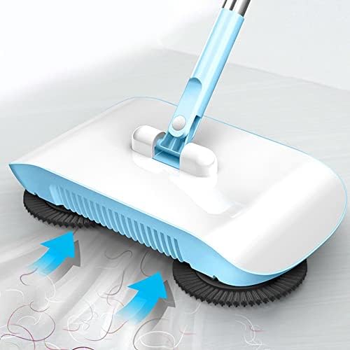 Household Push Sweeper with Large Dust Box and Filtration Blue