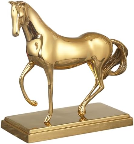 Handmade Bronze Golden Horse Art Statue 8 x 35 x 8