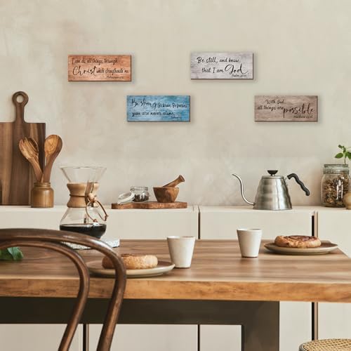 ZONWUTHY 4 Piece Bible Wall Decor Set
