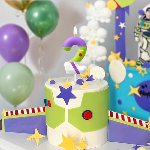 AONIART Green Number 3 Birthday Candle for Kids