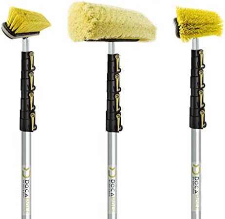 DOCAZOO Scrub Brush Set with 7-30 Ft Extension Pole