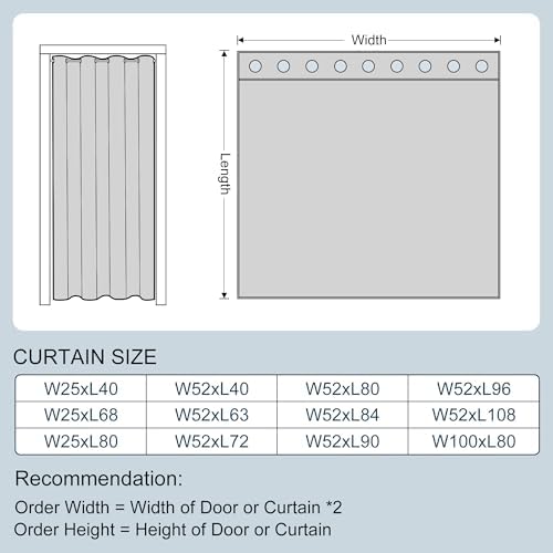 AOSKY Door Curtains for Privacy Light Blocking 52x90 Panels Set