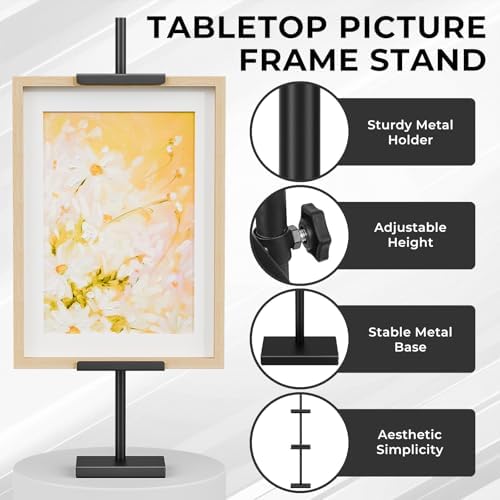 Adjustable Metal Picture Frame Easel Stand for 28 H Display
