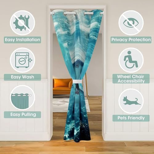 Erosebridal Shark Door Curtain 42x80 Blackout Panel