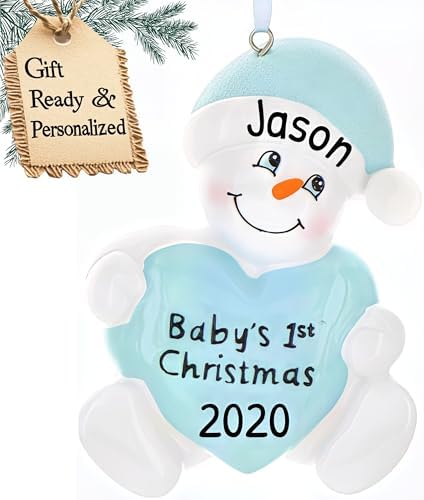 Personalized Babys First Christmas Ornament 2025 for Boy