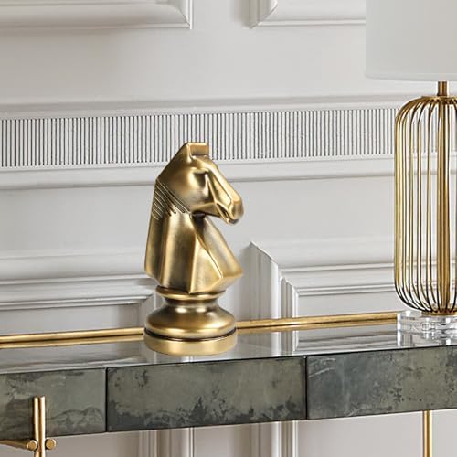 KalyZrts Chess Knight King Queen Gold Statue Decor