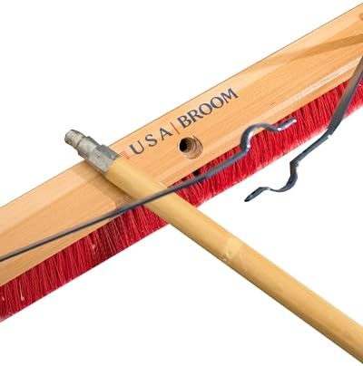 USA Broom 36 Push Broom with 60 Steel Handle