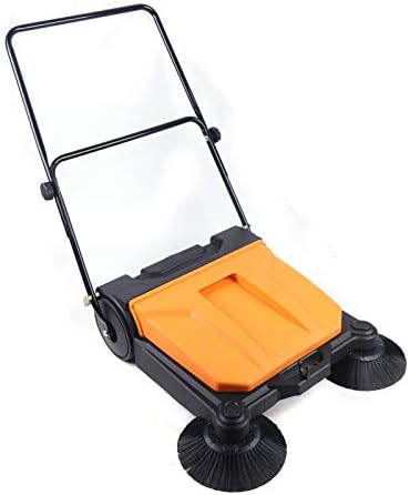 Netcoin 26 Inch Hand Push Floor Sweeper with 2 Brooms