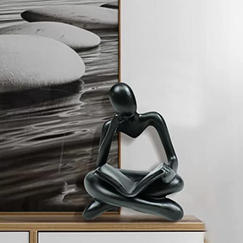 Modern Black Thinker Statue Home Decor Sculpture