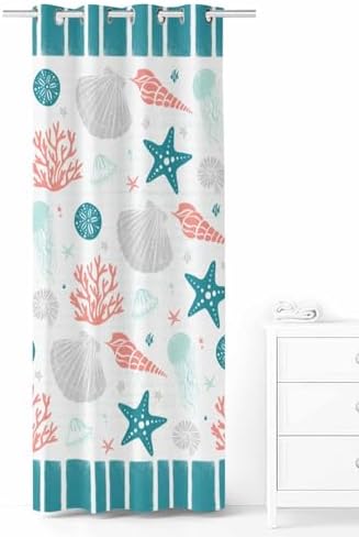 Onekaccu Turquoise Starfish Door Curtain for Privacy