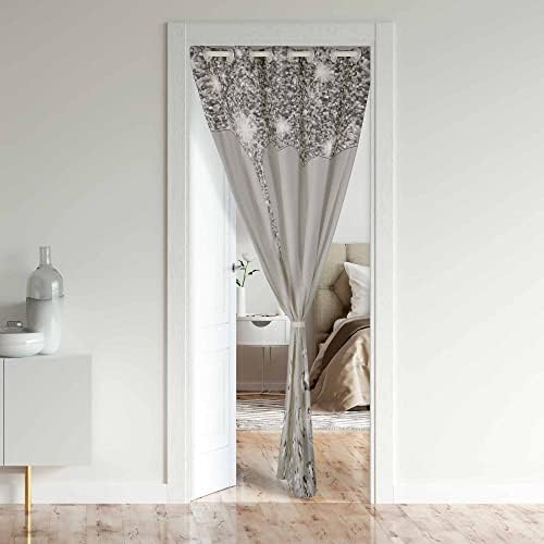 Glitter Print Door Curtain for Privacy and Style