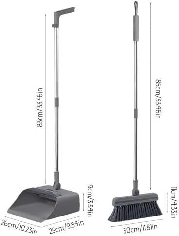Kiplyki Broom Dustpan Combo Set with 180 Degree Rotation