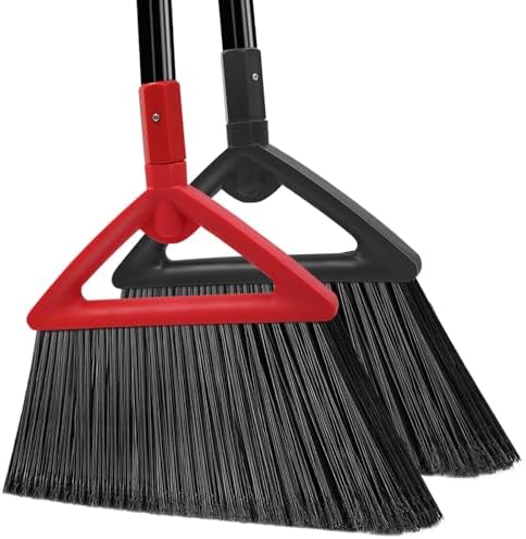 Heavy Duty Angle Broom for Indoor Outdoor Cleaning