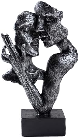 Resin Couples Kiss Sculpture Abstract Romantic Home Decor