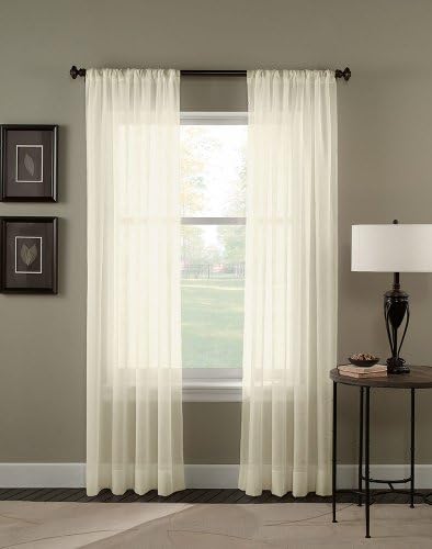 Curtainworks Trinity Crinkle Voile Sheer Panel 51x95 Oyster