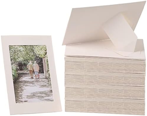 200 Pack White Paper Picture Frames 4x6 with Easel