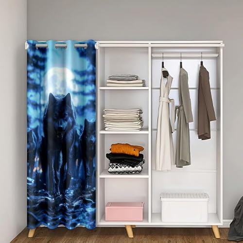 Feelyou Wolf Door Curtain Privacy 34x80 Inch 1 Panel