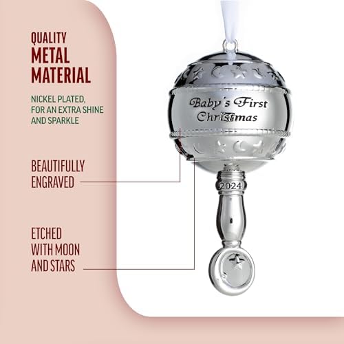 Klikel Babys First Christmas Ornament 2024 Silver 1