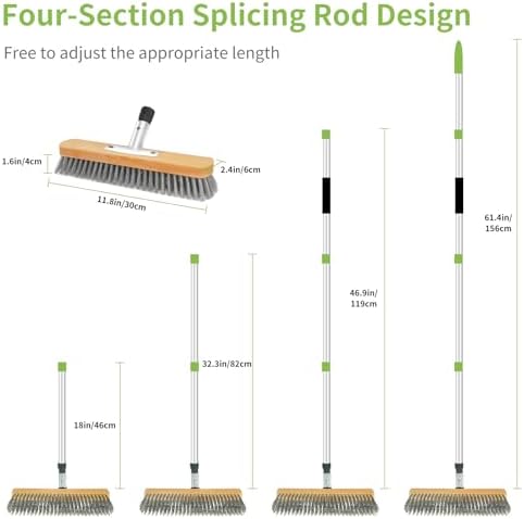 ETOUPA Heavy Duty Deck Brush with 62 Long Handle 1