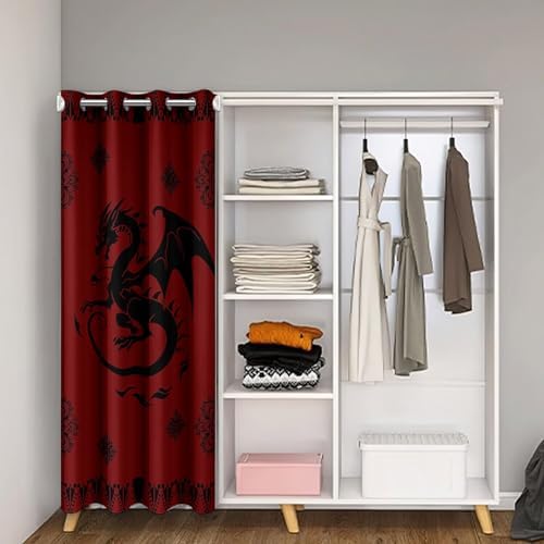 Feelyou Red Dragon Door Curtain 34x80
