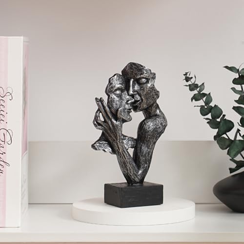 Resin Couples Kiss Sculpture Abstract Romantic Home Decor