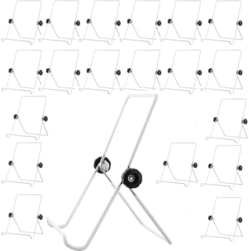 HAKZEON 20-Pack White Wire Easel Stands for Display