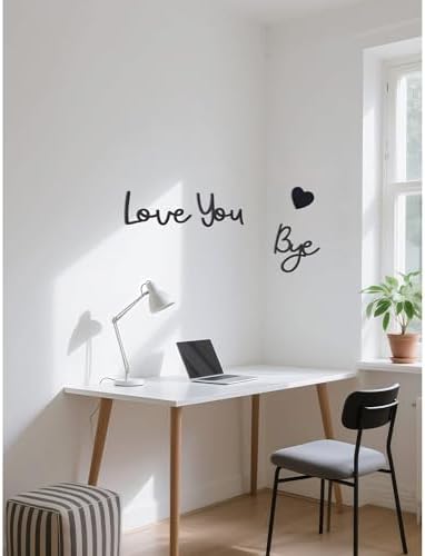 Love You Bye Wood Door Sign Heart Design Decor