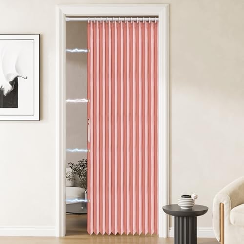 AJAZZ Magnetic Folding Door Curtain Pink 42 x 78