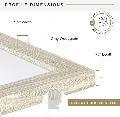 MCS Studio Gallery 85x11 Frame Gray Woodgrain