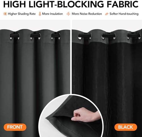 Deconovo Cold Resistant Blackout Curtain Dark Grey 38W X 80L