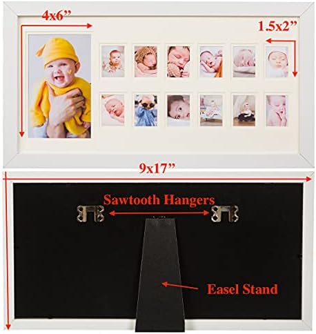 WOOD SIDE ORBIS My First Year Baby Keepsake Frame - White