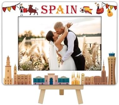 DETIHO Spain Themed Wooden Picture Frame with Easel Stand