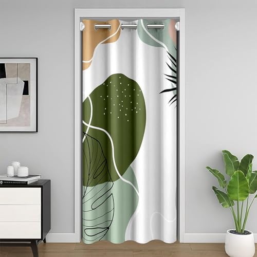 Modern Abstract Door Drape 34W X 80L Velvet Panel 1