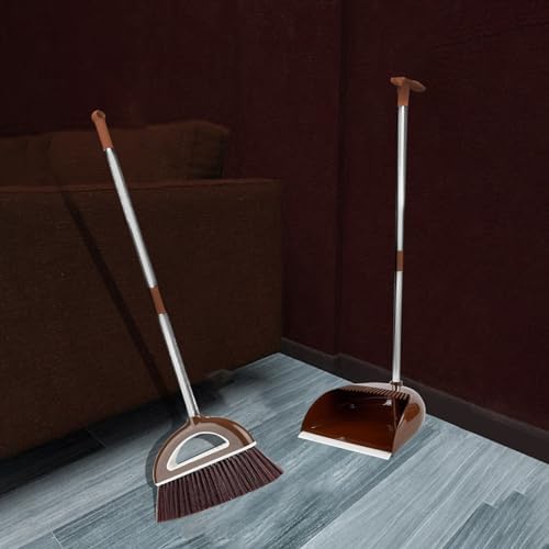 CENGNIAN Upright Dust Pan and Broom Set 180 Rotatable