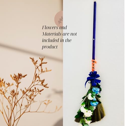 Vietnamese Straw Soft Broom with Green Handle