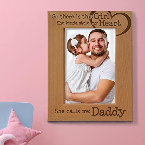 KATE POSH So There Is This Girl Heart Frame Natural Wood 4x6 Vertical