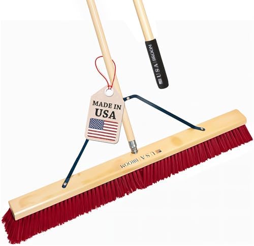 USA Broom 36 Push Broom with 60 Steel Handle
