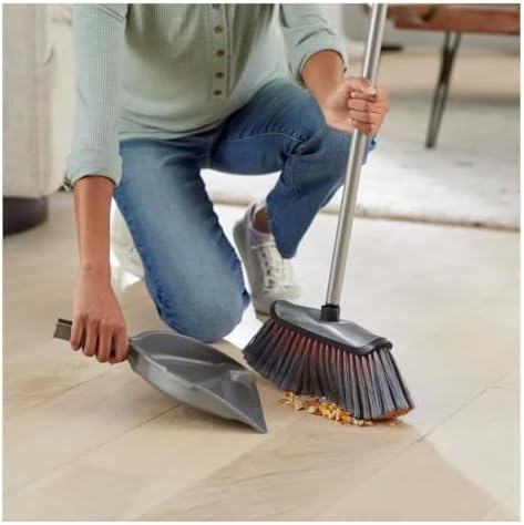 DUWASPORTS Smooth Sweep Angle Broom with Dustpan Set