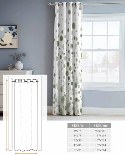 Onekaccu Sage Green Door Curtain with Grommet