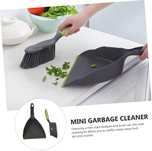 Healeved 2sets Mini Broom and Dustpan for Desktop Cleaning