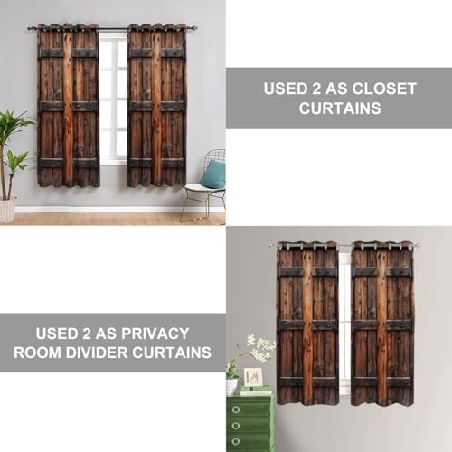 Shixiaoyan Rustic Wooden Door Curtain 34x80 Inches