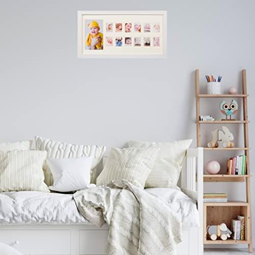 WOOD SIDE ORBIS My First Year Baby Keepsake Frame - White