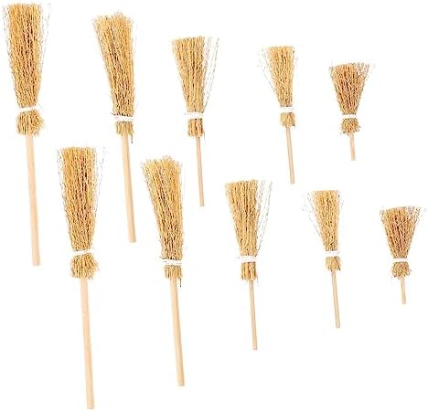 10pcs Mini Decorative Brooms for Miniature Homes and Crafts