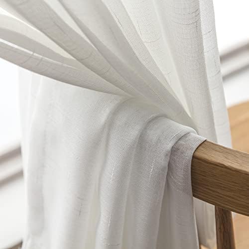 Ftinala Off White Sheer Curtains 96 2 Panels with Tie-Back