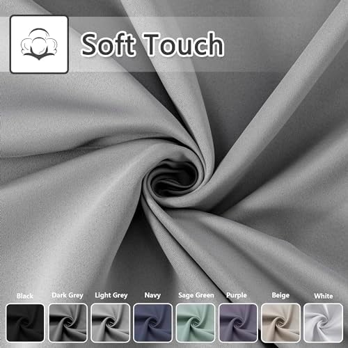 AOSKY Door Curtains - Light Grey Grommet Panels 52x90