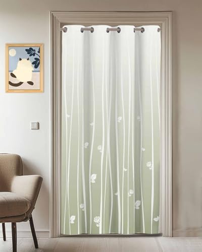 Onekaccu Sage Green Grommet Door Curtain 52x96